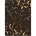 thumbnail image 1 of Ottomanson Non-Slip Area Rug for Living Room 5' x 6'6" Durable Low Profile Carpet, Brown Leaf, 1 of 8