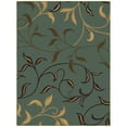 thumbnail image 1 of Ottomanson Non-Slip Area Rug for Living Room 5' x 6'6" Durable Low Profile Carpet, Seafoam Green Leaf, 1 of 8