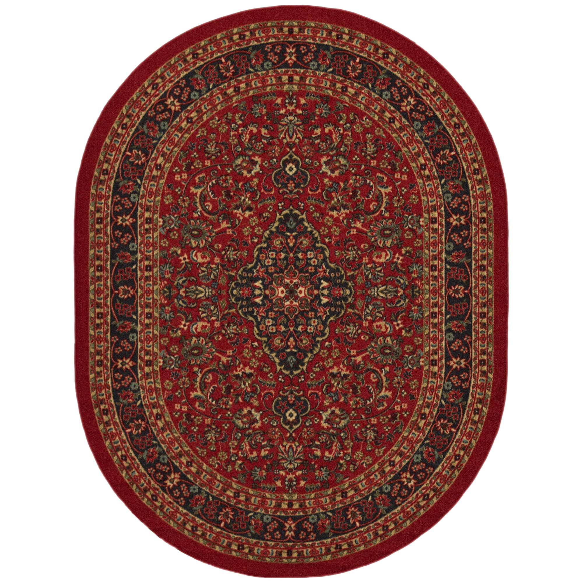 Ottomanson Machine Washable NonSlip Rubberback Medallion Oriental 5x7