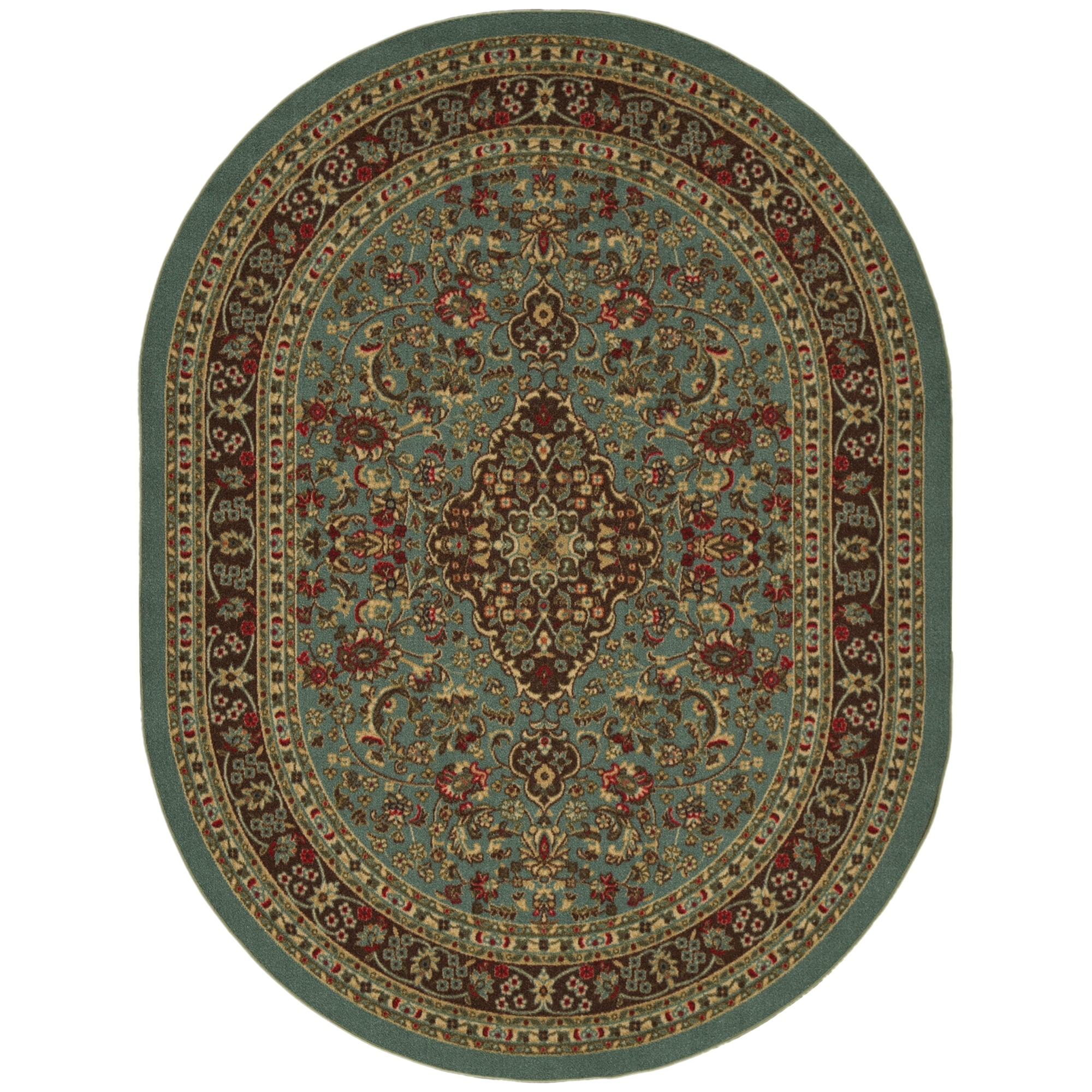 Ottomanson Machine Washable NonSlip Rubberback Medallion Oriental 5x7