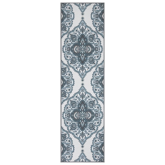 Ottomanson Non-Slip Hallway Runner Rug 1'10" x 7' Perfect for High Traffic Areas, Off-White Oriental