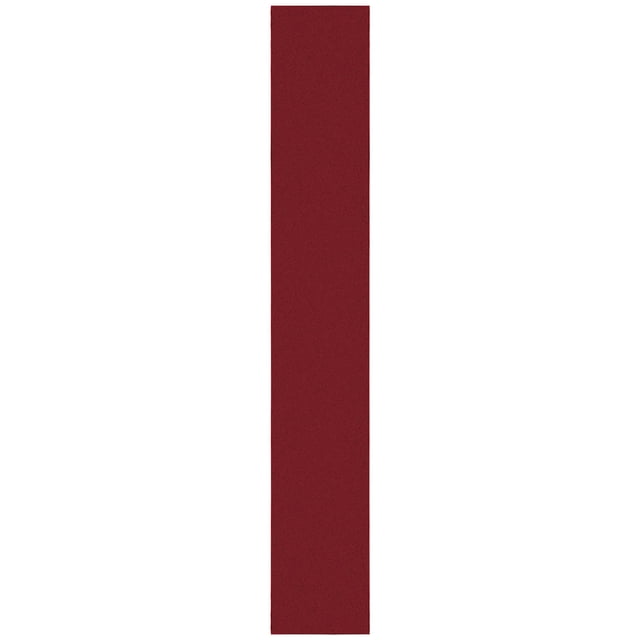 Ottomanson Non-Slip Rubberback Modern Solid 2x12 Indoor Runner Rug, 1'10" x 12', Red