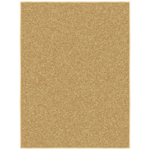Ottomanson Solid Indoor Doormat 2'3" x 3' - Non Slip Low Pile Area Rug for Entryway, Beige