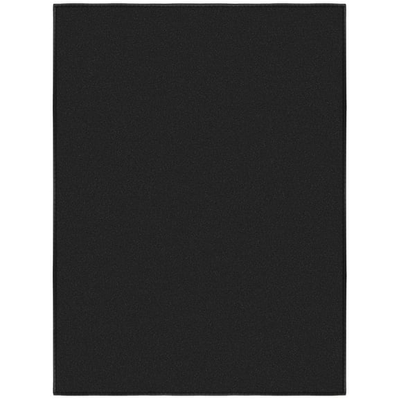 Ottomanson Solid Indoor Doormat 2'3" x 3' - Non Slip Low Pile Area Rug for Entryway, Black