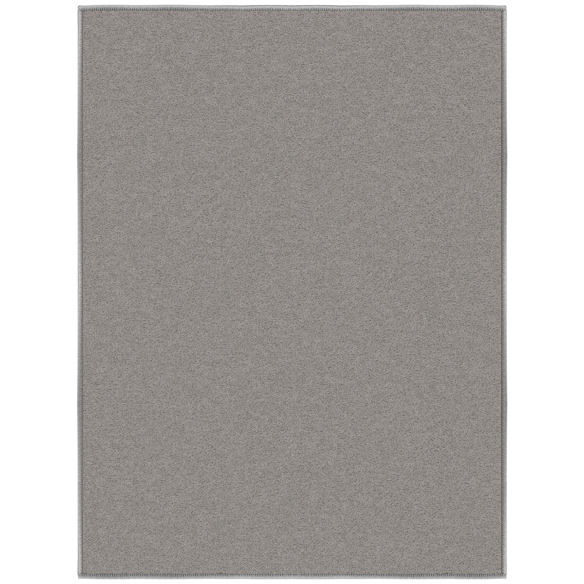 Gray Rectangular Non-Slip Washable Synthetic Kitchen Mat