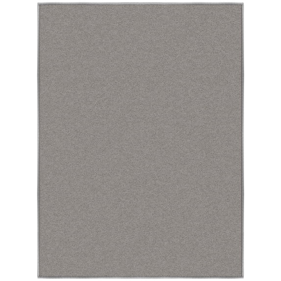 Ottomanson Solid Indoor Doormat 2'3" x 3' - Non Slip Low Pile Area Rug for Entryway, Gray