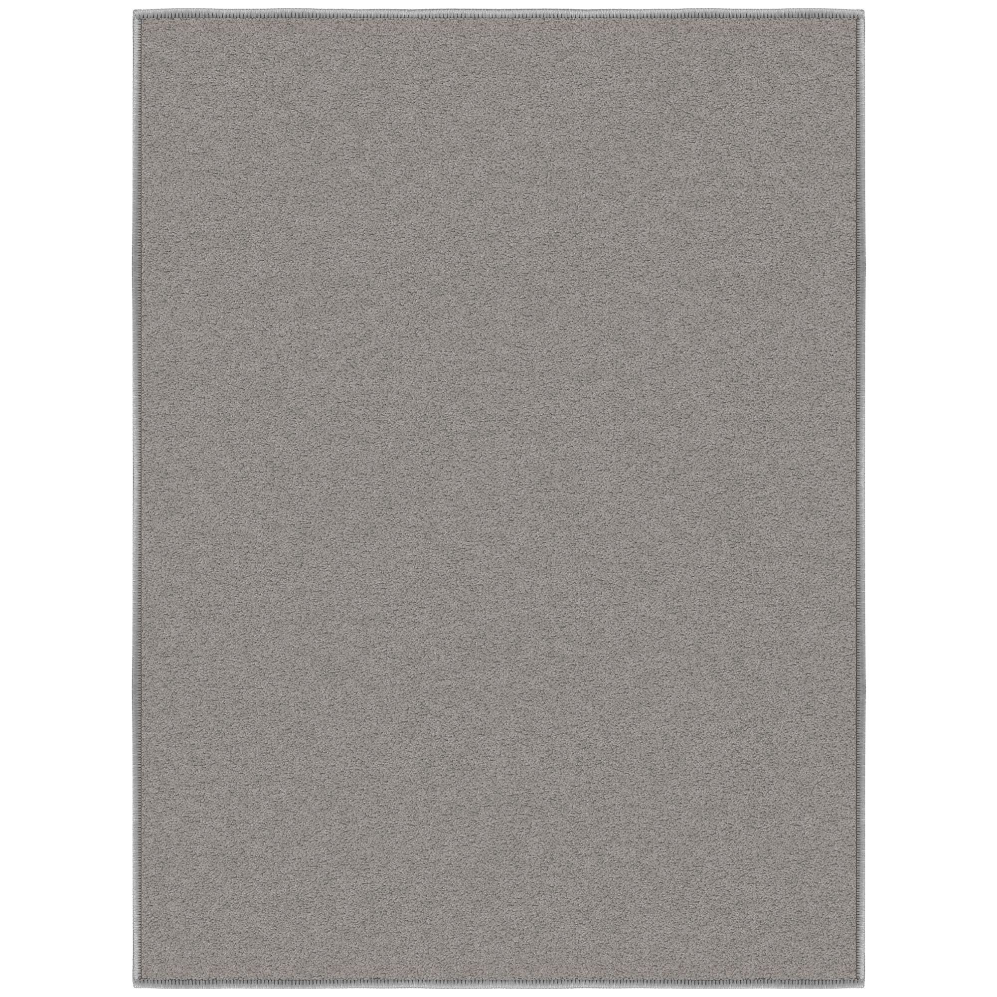 Gray Rectangular Non-Slip Washable Synthetic Kitchen Mat