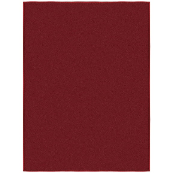 Ottomanson Solid Indoor Doormat 2'3" x 3' - Non Slip Low Pile Area Rug for Entryway, Red