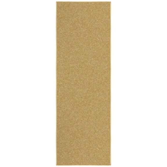 Ottomanson Non-Slip Rubberback Modern Solid 2x5 Indoor Runner Rug, 20" x 59", Beige