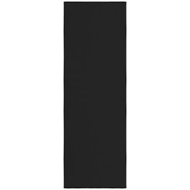 Ottomanson Non-Slip Rubberback Modern Solid 2x5 Indoor Runner Rug, 20" x 59", Black