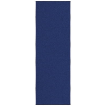 Ottomanson Non-Slip Rubberback Modern Solid 2x5 Indoor Runner Rug, 20" x 59", Navy