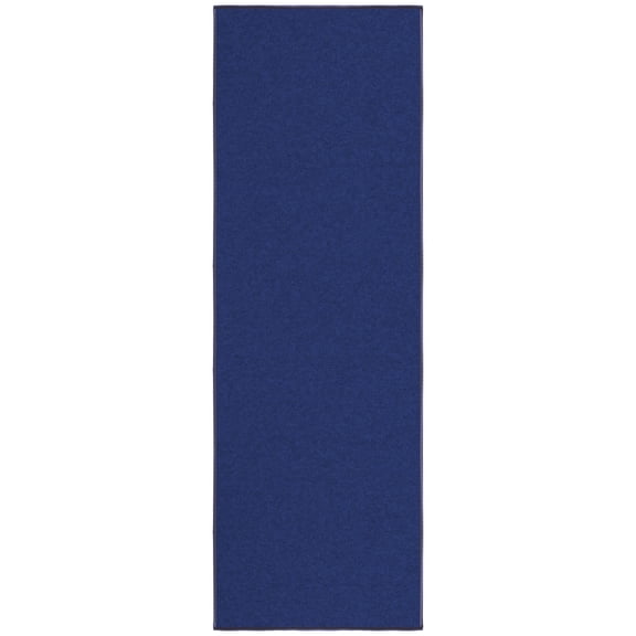 Ottomanson Non-Slip Hallway Runner Rug 2x5 Rubberback Solid Indoor Rug, 20" x 53", Navy