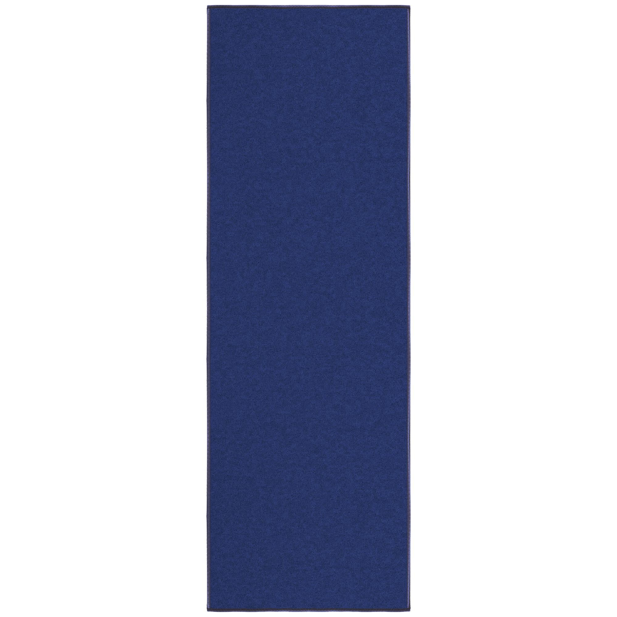 Navy Non-Slip Washable Synthetic Runner Rug 20" x 59"