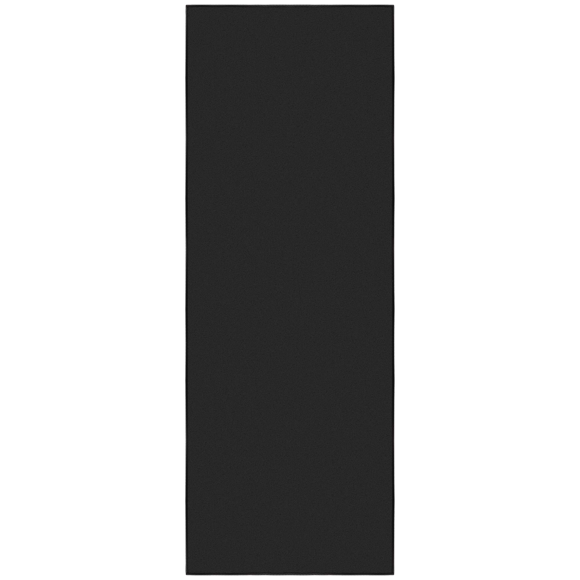 Black Synthetic Non-Slip Rectangle Area Rug