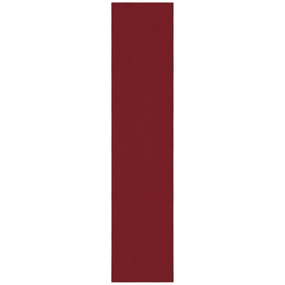 Ottomanson Solid Aisle Runner Rug 2'7" x 12' - Non Slip Low Pile Carpet, Red
