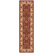 Ottomanson Floral Kitchen Runner Rug 1'10" x 6' - Non Slip Low Pile Carpet, Red