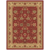 Ottomanson Non-Slip Rubberback Oriental 5x7 Indoor Area Rug, 5' x 6'6", Red