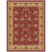 Ottomanson Oriental Area Rug 5' x 6'6" - Non Slip Low Pile Carpet, Red