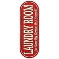 thumbnail image 1 of Ottomanson Non-Slip Rubberback Text 2x5 Laundry Room Runner Rug, 20" x 59" Oval, Red, 1 of 7
