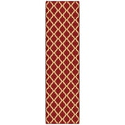 Ottomanson Non-Slip Hallway Runner Rug 1'10" x 7' Perfect for High Traffic Areas, Red Trellis