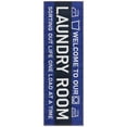 thumbnail image 1 of Ottomanson Machine Washable Text 2x5 Flatweave Cotton Laundry Room Runner Rug, 20" x 59", Navy, 1 of 9
