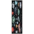 thumbnail image 1 of Ottomanson Machine Washable Utensils 2x5 Flatweave Cotton Kitchen Runner Rug, 20" x 59", Black/Multicolor, 1 of 7
