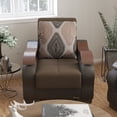 thumbnail image 1 of Ottomanson Metropolis Convertible Arm Chair, Dark Brown Microsuede, 1 of 7