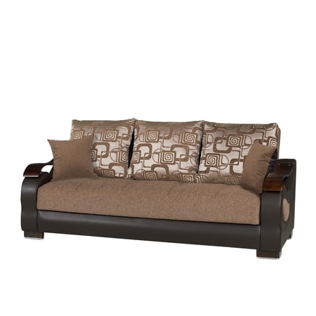 Ottomanson Metropolis Sofa Bed with Storage 74", Brown Chenille