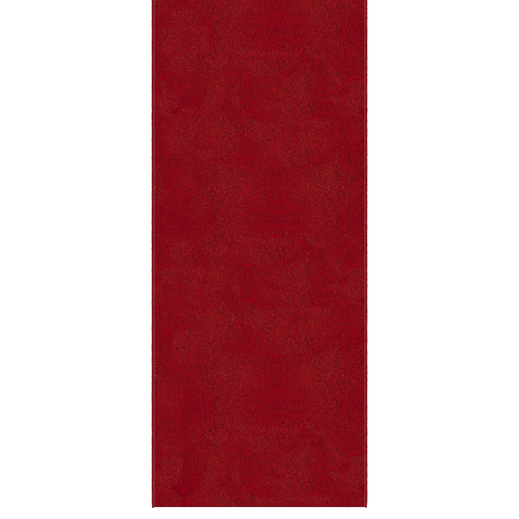 Oscar Red Synthetic Runner Rug with Non-Slip Rubber Backing