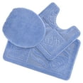 thumbnail image 1 of Ottomanson Nice Washable Non-Slip Rubberback Polypropylene Blue Bath Rug Set, 3 Piece, 1 of 8