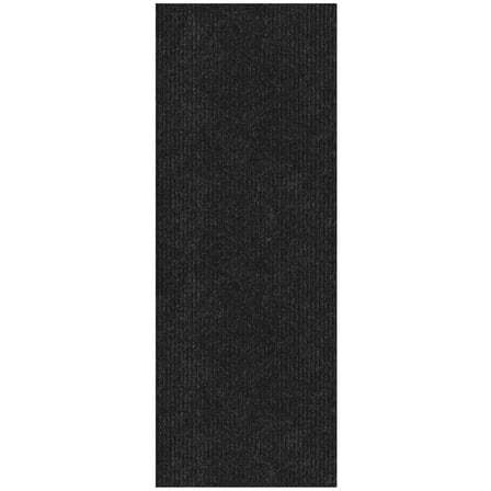Ottomanson Non-Slip 2-Piece Kitchen Rug Set, Hallway Runner & Doormat for Entryway, 2' x 3' & 2' x 5', Black Ribbed