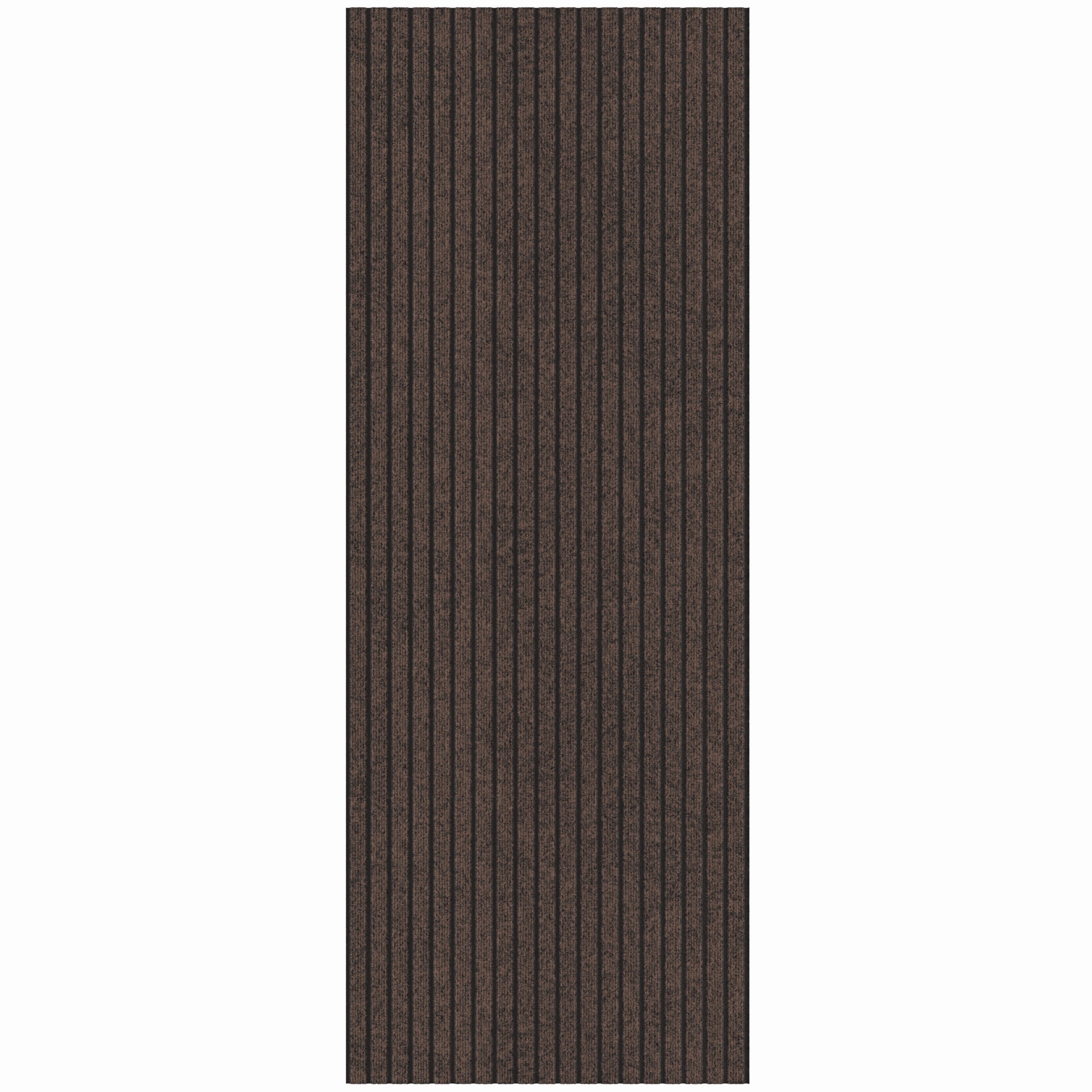 Ottomanson Non-Slip 2-Piece Kitchen Rug Set, Hallway Runner & Doormat for Entryway, 2' x 3' & 2' x 5', Brown Ribbed