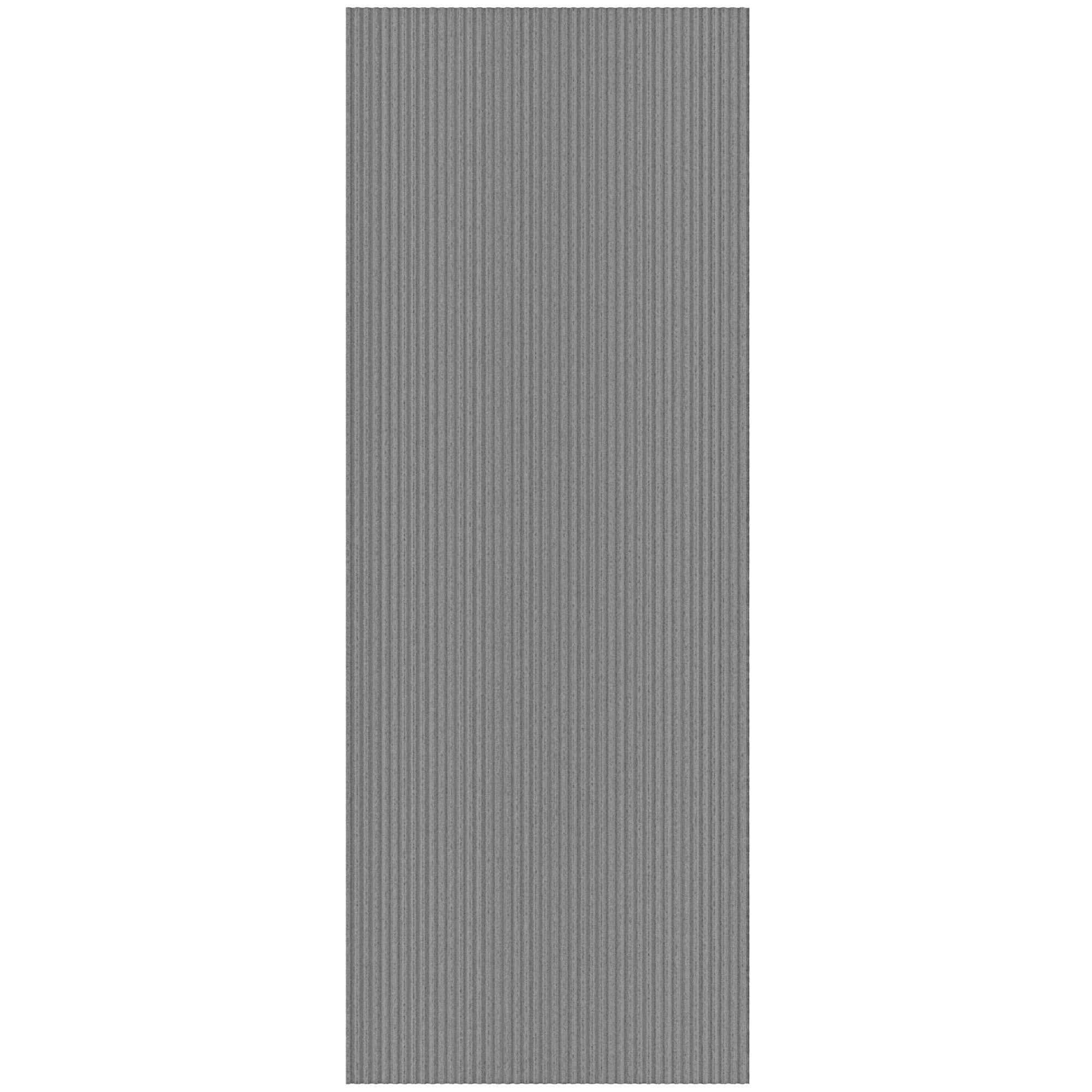 Ottomanson Non-Slip 2-Piece Kitchen Rug Set, Hallway Runner & Doormat for Entryway, 2' x 3' & 2' x 5', Gray Ribbed