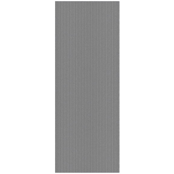 Ottomanson Non-Slip 2-Piece Kitchen Rug Set, Hallway Runner & Doormat for Entryway, 2' x 3' & 2' x 5', Gray Ribbed