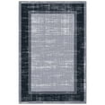 thumbnail image 1 of Ottomanson Non-Slip Area Rug for Living Room 3'3" x 5' Durable Low Profile Carpet, Gray/Navy Border, 1 of 11