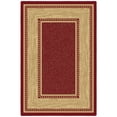 thumbnail image 1 of Ottomanson Border Area Rug 3'3" x 4'7" - Non Slip Low Pile Carpet, Red, 1 of 11