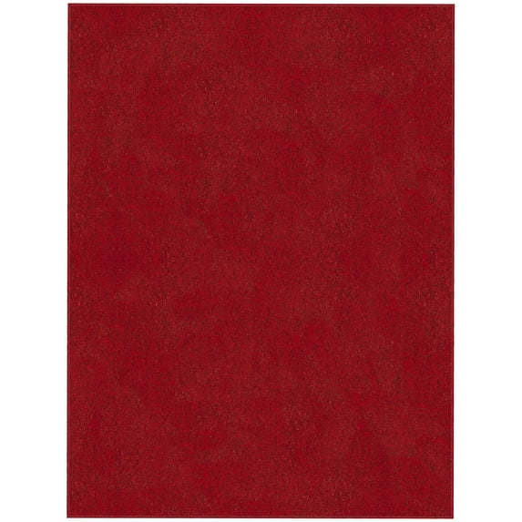 Ottomanson Non-Slip Area Rug for Living Room 5' x 6'6" Stain-Resistant Low Pile Floor Carpet, Red