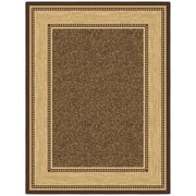 Ottomanson Border Area Rug 5' x 6'6" - Non Slip Low Pile Carpet, Brown