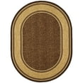 thumbnail image 1 of Ottomanson Non-Slip Area Rug for Living Room 5' x 6'6" Oval Durable Low Profile Carpet, Brown Border, 1 of 8