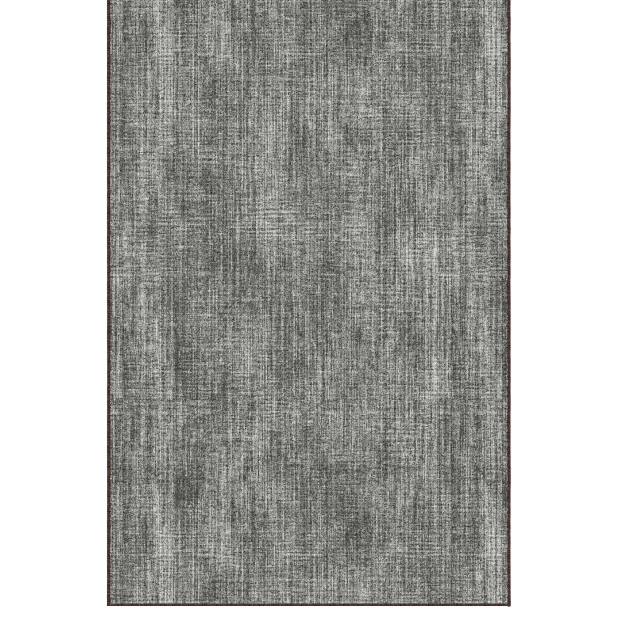 Ottomanson Non-Slip Area Rug for Living Room 7'10" x 9' Low Pile Carpet, Solid Brown