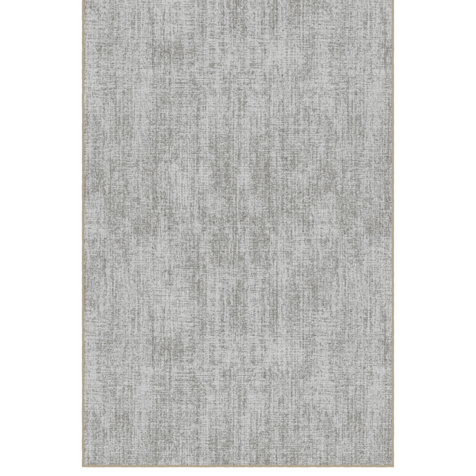 Ottomanson Non-Slip Area Rug for Living Room 7' x 7'10" Low Pile Carpet, Solid Beige