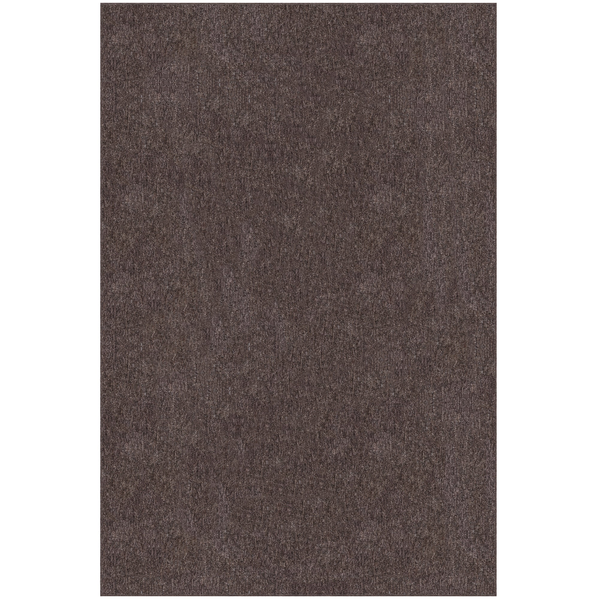 Ottomanson Non-Slip Area Rug for Living Room 6'6" x 10' Stain-Resistant Low Pile Floor Carpet, Brown