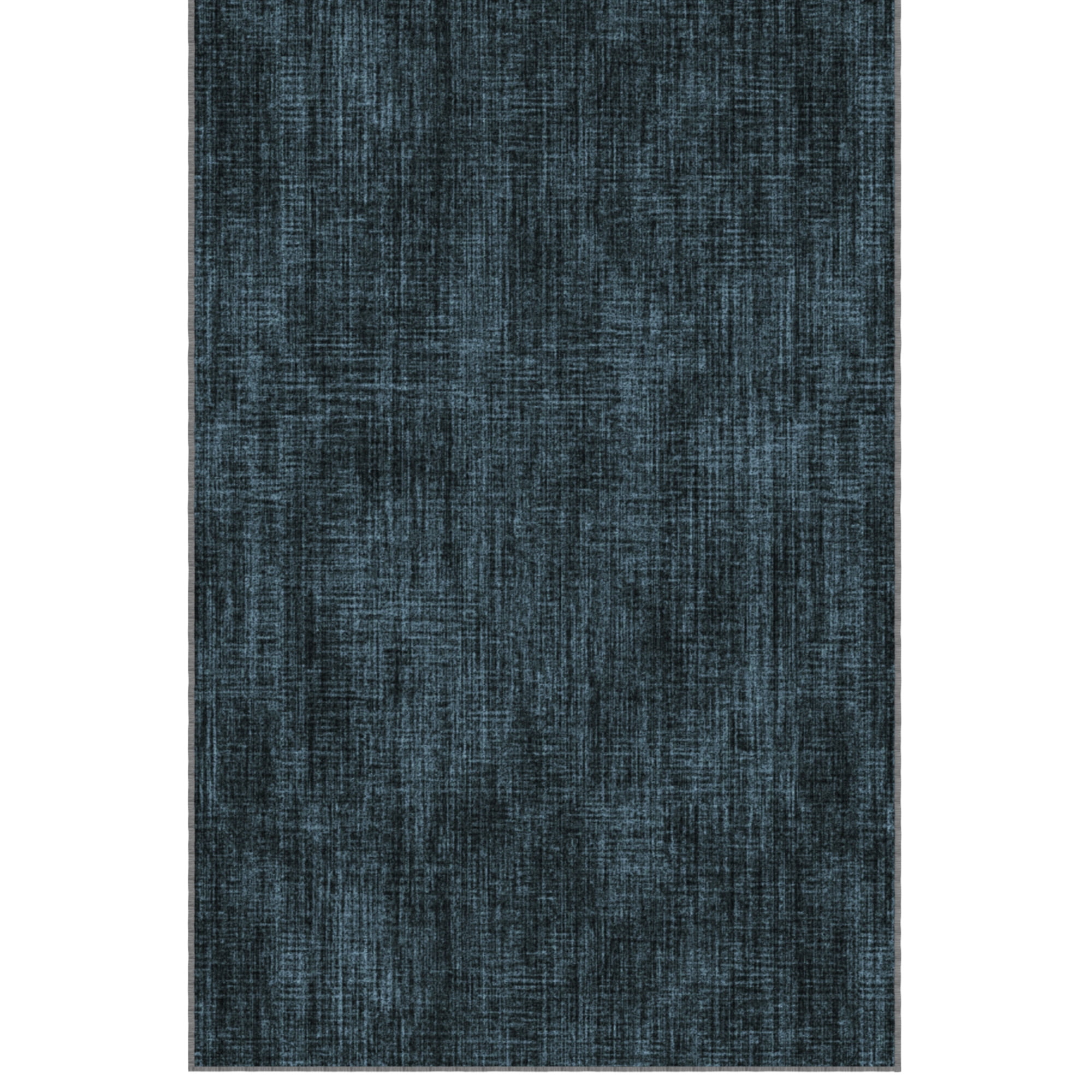 Ottomanson Non-Slip Extra Large Area Rug 7'10" x 17' Low Pile Living Room Carpet, Solid Charcoal Navy