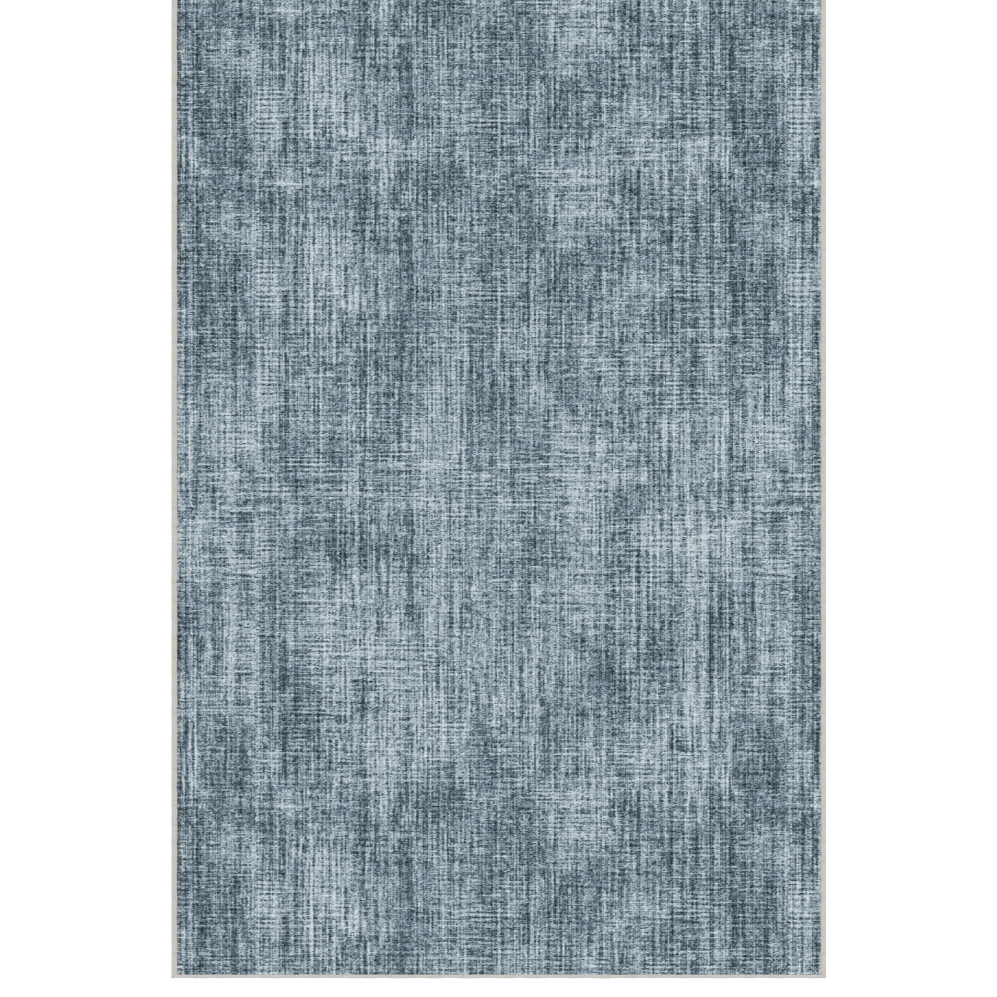 Ottomanson Non-Slip Extra Large Area Rug 7'10" x 21' Low Pile Living Room Carpet, Solid Greyish Blue