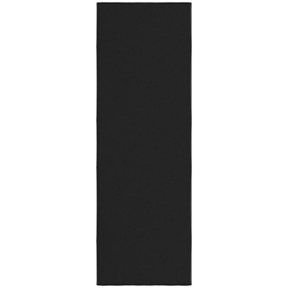 Ottomanson Indoor Door Mat Non-Slip Low Pile Stain Resistant Rug, Solid Black, 1'10.5" x 4'