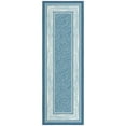 thumbnail image 1 of Ottomanson Border Bathroom Runner Rug 20" x 59" - Non Slip Low Pile Carpet, Blue, 1 of 13