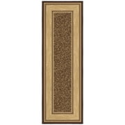 Ottomanson Non-Slip Hallway Runner Rug 2x5 Rubberback Border Indoor Rug, 20" x 53", Brown