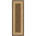 thumbnail image 1 of Ottomanson Border Bathroom Runner Rug 20" x 53" - Non Slip Low Pile Carpet, Brown, 1 of 13