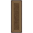 thumbnail image 1 of Ottomanson Border Bathroom Runner Rug 20" x 53" - Non Slip Low Pile Carpet, Dark Brown, 1 of 13