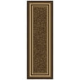 thumbnail image 1 of Ottomanson Border Bathroom Runner Rug 20" x 53" - Non Slip Low Pile Carpet, Dark Brown, 1 of 13